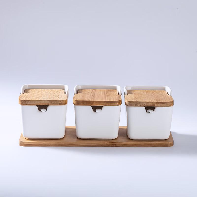 

LISM Square Spice Jars with Bamboo Lids - Set of 3