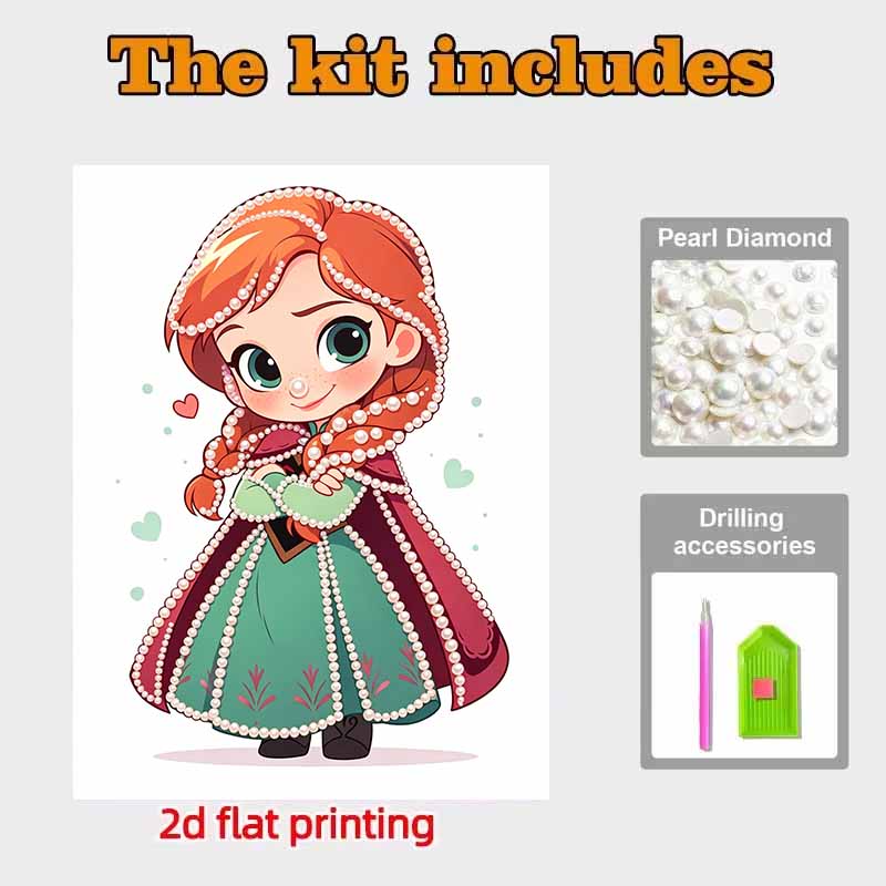 Disney Pearl Painting Frozen Anna Q Version Image Handmade DIY Pearl Gem Painting Pictures Crafts Special Shape Home Wall Decoration