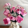 789Pcs Technology New Romantic Bouquet Pink Rose Model 10374 Building Blocks Sets Suitable for Gifts for Mother's Day