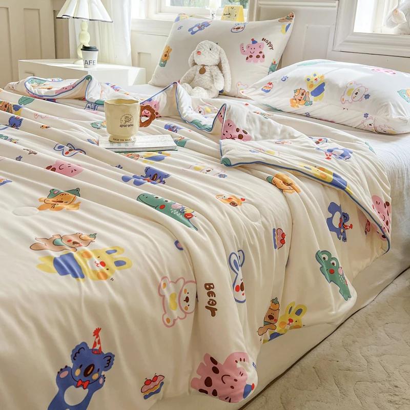 Good Quality Cool Feeling Quilt Summer Coolness Ice Cold Air Condition Thin Blanket Summer Quilt Plain Air-conditioning Bedroom