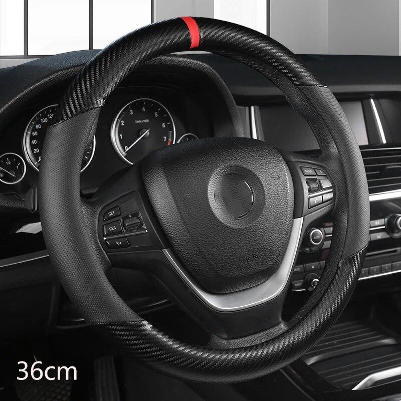 D/O Shape 36cm Carbon Fiber Car Steering Wheel Cover Size S for Honda Civic Ciimo Jade SUZUKI Alto NISSAN Juke Auto Accessories