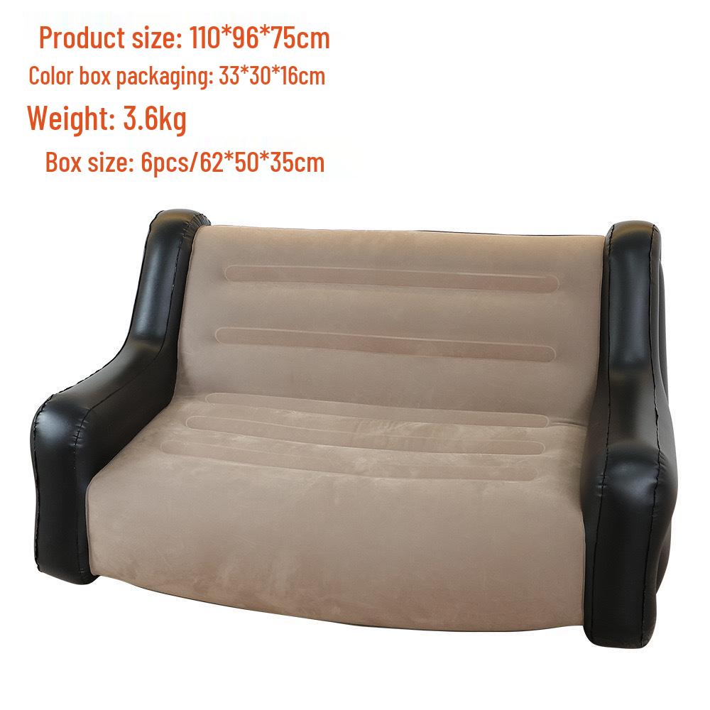 Deluxe Inflatable Backrest Sofa: Portable Double Flocked Recliner for Outdoor Camping