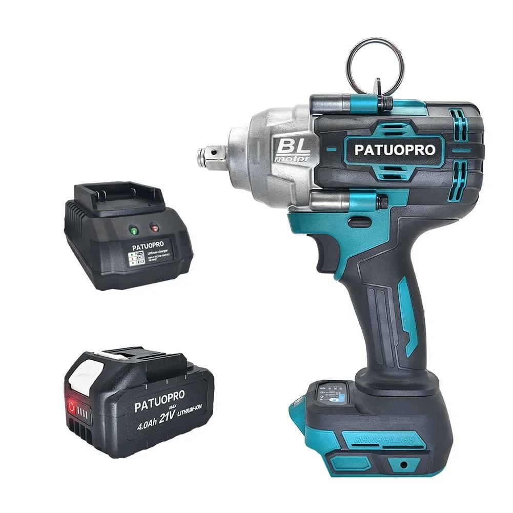 Max 2000N.m Torque Brushless Electric Impact Wrench Rechargable 1/2 Inch Cordless Wrench Power Tools For Makita 18v Battery