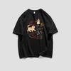 American Cartoon Printed Large Size Fat MM Short-sleeved T-shirt Women's Summer Loose Ins Trendy Brand Casual Couple Half-sleeved Top
