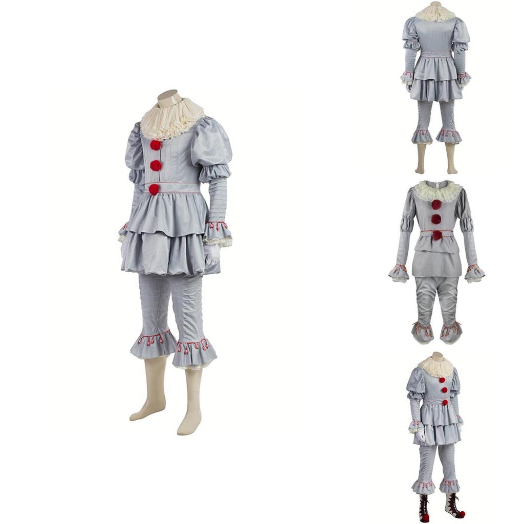 Stephen King's It Scary Clown Joker Pennywise Cosplay Costume Halloween Outfits Perfect Stitching And Exquisite Workmanship