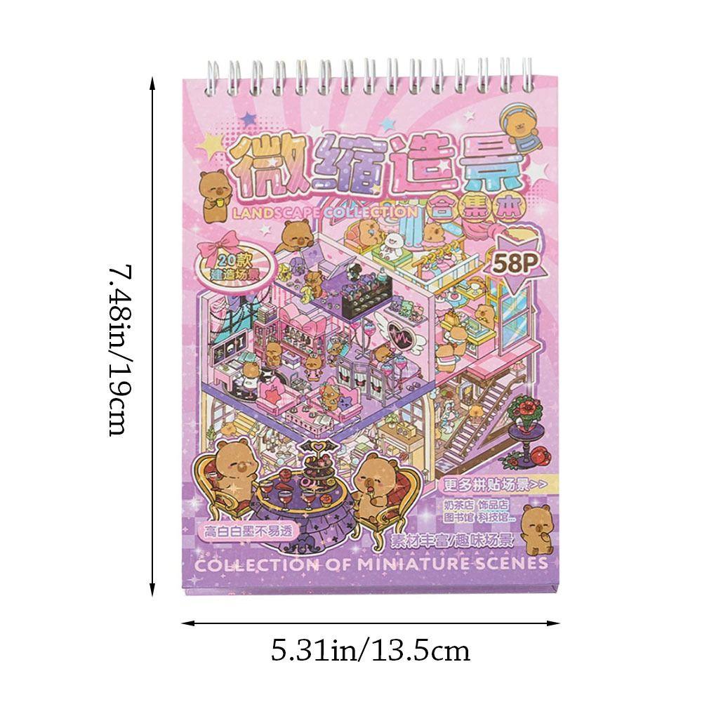 Decompression Miniature Landscape Sticker Collection PET DIY Cabin Scene Sticker  Children Gift