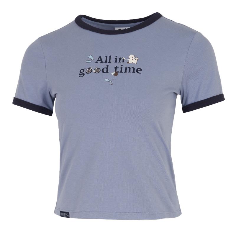 

Puma Sports Lifestyle Series Logo Letter Breathable Round Neck Short Sleeve T-Shirt Women T-Shirts 634798-92 XS