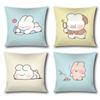 S-Shuya Bunny Pillow Case Cushion Cover Soft Cute Throw Pillow Case For Car Sofa Pillowcase Polyester With Zipper