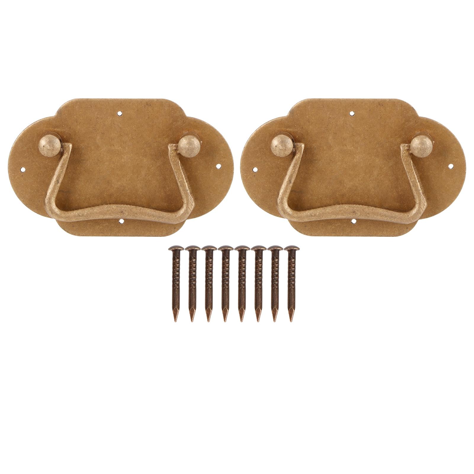 

2Set Copper Handle Antique Drawer Pull Handles Hardware for Cabinet Closet Wardrobe