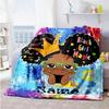 Black Girl Personalized Text Blanket Gift Customizable Blanket Warmthful Decor Suitable for Nap Office Couch Sofa Ideal for All Seasons