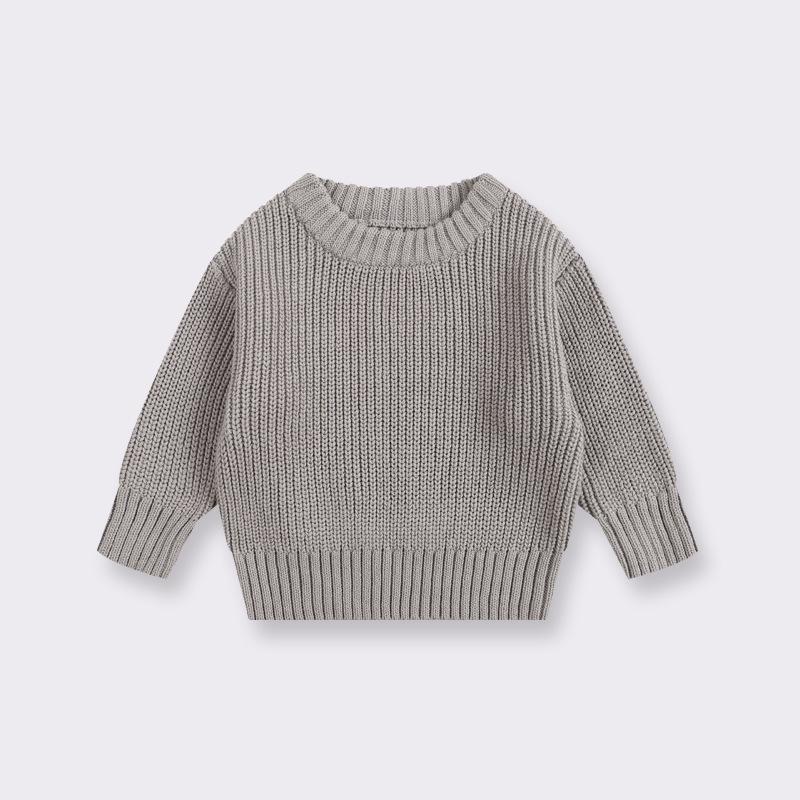 Infant Crew Neck Knit Sweater for Boys & Girls - Toddler Wool Pullover for All Seasons