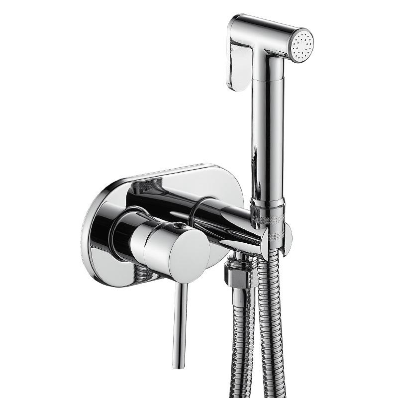 Matte Black Solid Brass (Copper Core) Handheld Bidet Sprayer - Wall-Mounted Health Faucet with Hose & Holder