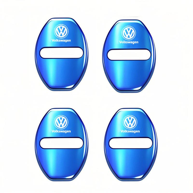 Lijk1 4Pcs Metal Car Door Lock Cover Protective Buckle Cover Sticker Tire Valve For VW GTI Polo Golf MK6 Passat Tiguan Arteon Jetta CC