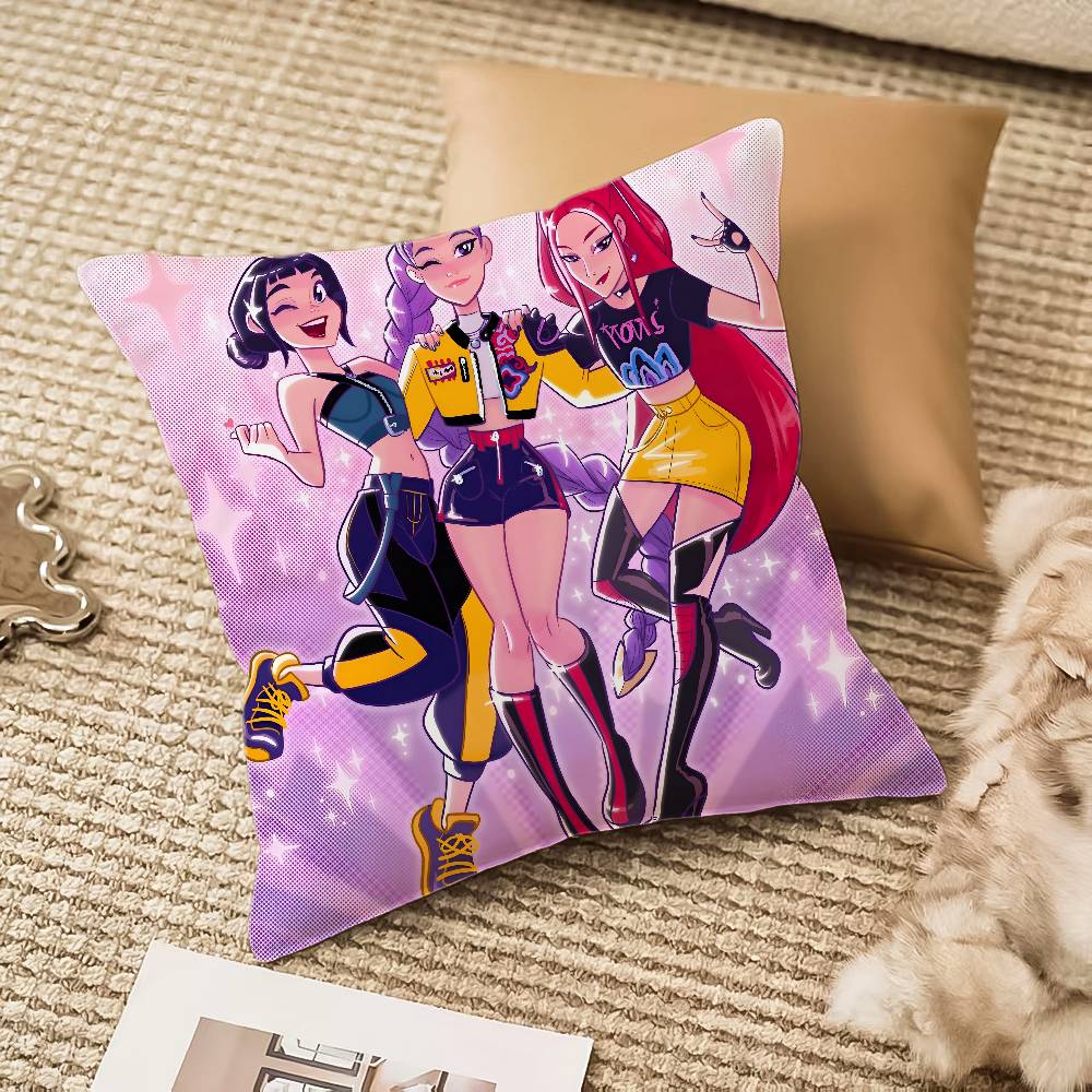 K-Kpop Demon Hunters Pillow Case Anti-Dustmite Invisible Zipper Sofa Bed