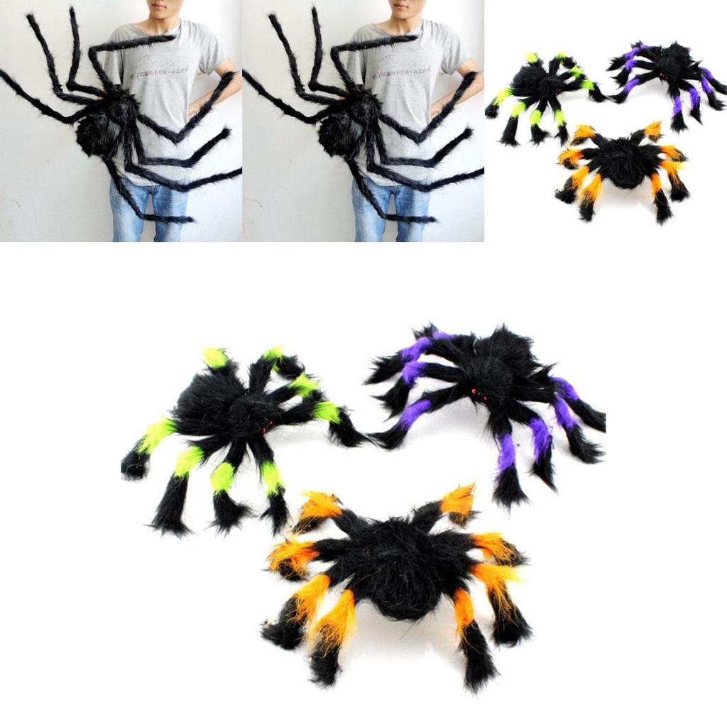 Decor de Halloween Păianjen Negru Înfricoșător Calitate Înaltă Recuzită Casă Bântuită Lat 30-125cm