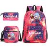 Yuanshen Backpack 3 Pieces/set Girls Boys Travel Shoulder Bag School Backpack