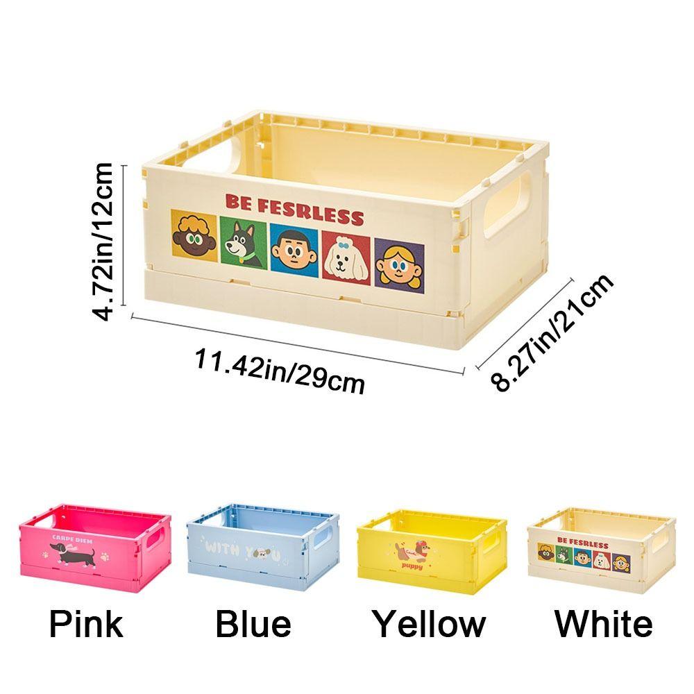 Dopamine Foldable Storage Basket Cartoon Stationery Cosmetic Rack Sundry Organizer  Desktop