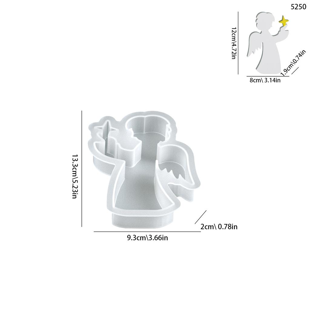 DIY Christmas Reindeer Trojan Horse Pentagram Christmas Tree Angel Boy Candle Ornament Aromatherapy Gypsum Resin Silicone Mold