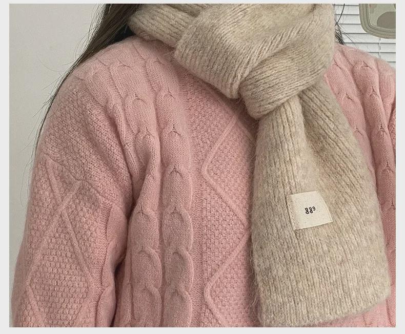 Pure Farbe Erinnerungen ~ Weicher & Klebriger Etikettenimitat Kaschmirschal: Unisex Retro-Strick für einen warmen, trendigen Look