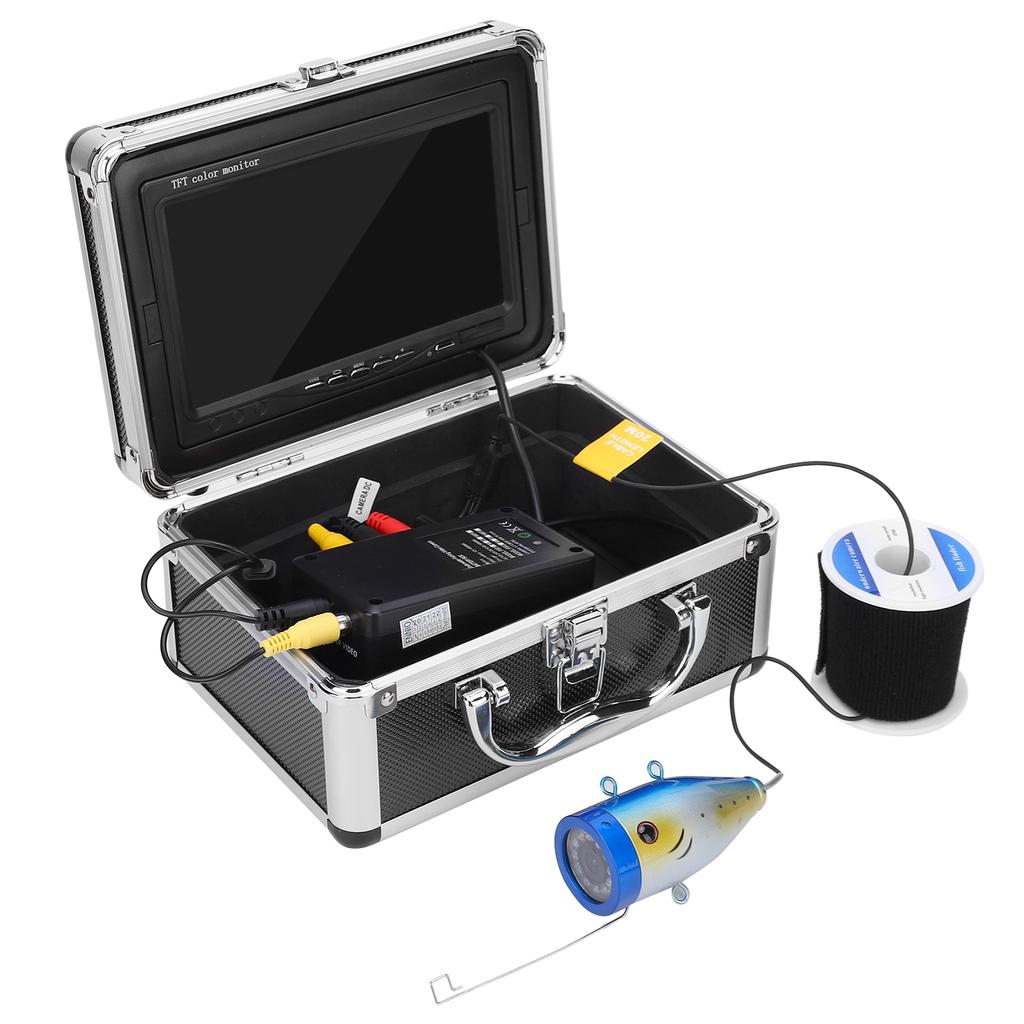7in Underwater Fishing Camera 1000TVL 30 LEDs IP68 Waterproof Color Monitor 100‑240V