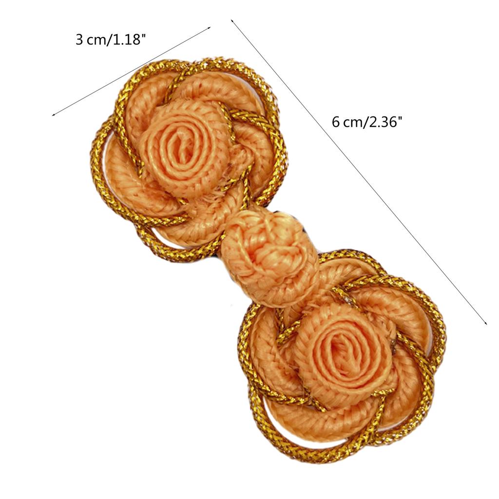 Cheongsam Frog Buttons Rose Closure Sewing Fasteners for Sweater Coat Cheongsam Traditional Handcraft Accessories