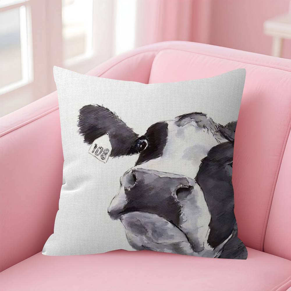 Black And White Cow Print Cushion Cover Pillowcase Upholstery Sofa Throw Pillow Home Decor Pillowcas