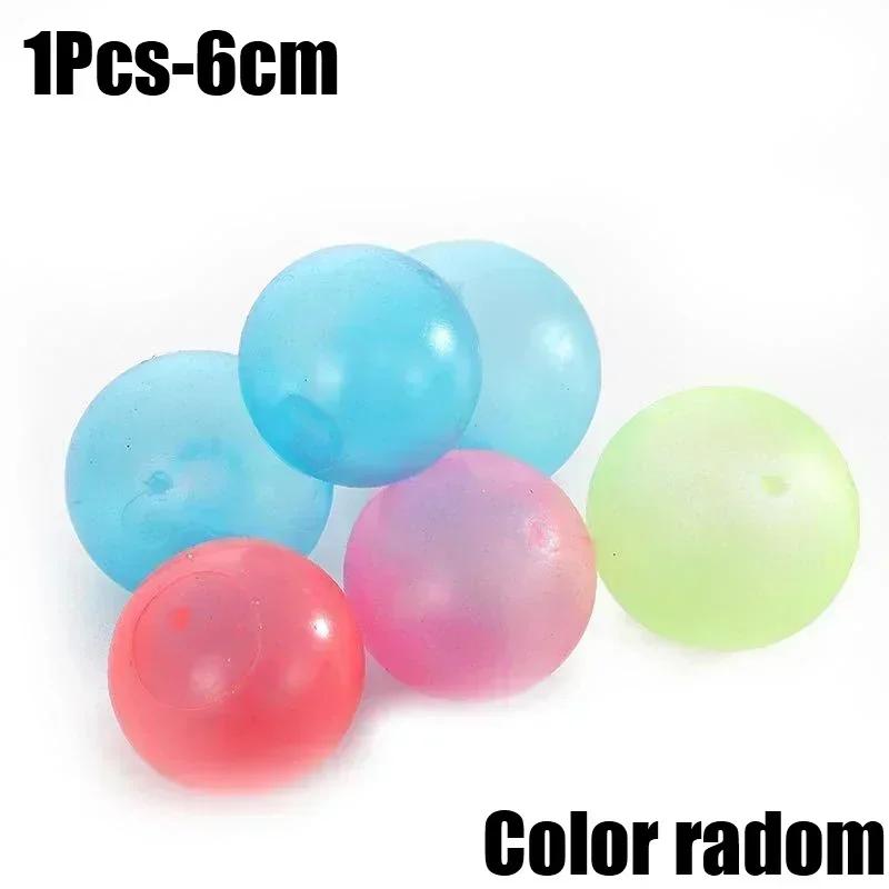 1/10Pcs Luminous Balls High Bounce Glow In The Dark Sphere Sticky Wall Household Stress Relieve Plaything Relaxation Squeeze Toys Party