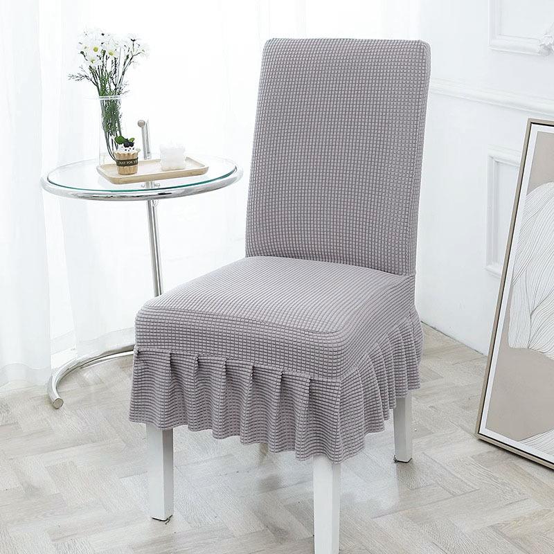 Universal Elastic Thickened Fleece Chair Cover for Dining and Stools
