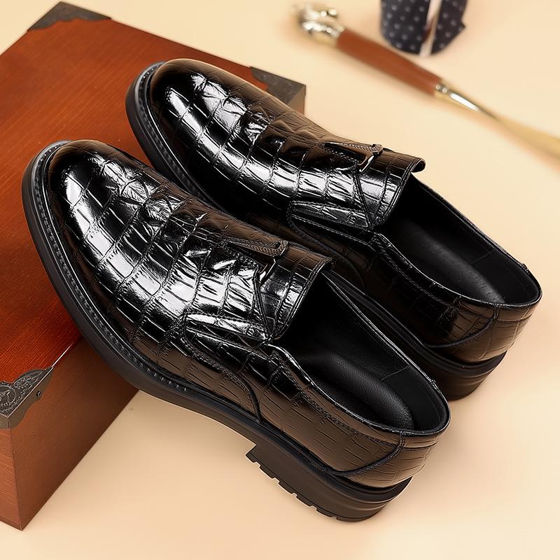 Fashion 2025 Italian Brand Men's Loafers High-quality Crocodile Pattern Business Casual Shoes for Men's Fashionable New Dress Shoes