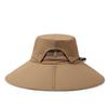 Men's Big Brim Sun Hat Top Detachable Fisherman's Hat Sunscreen Hat Solid Color Outdoor Mountaineering Fishing Hat