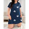 3D Print Dress Women's nightgown polka dot butterfly print short-sleeved large-size T-shirt going out & wearing women's pajamas at home