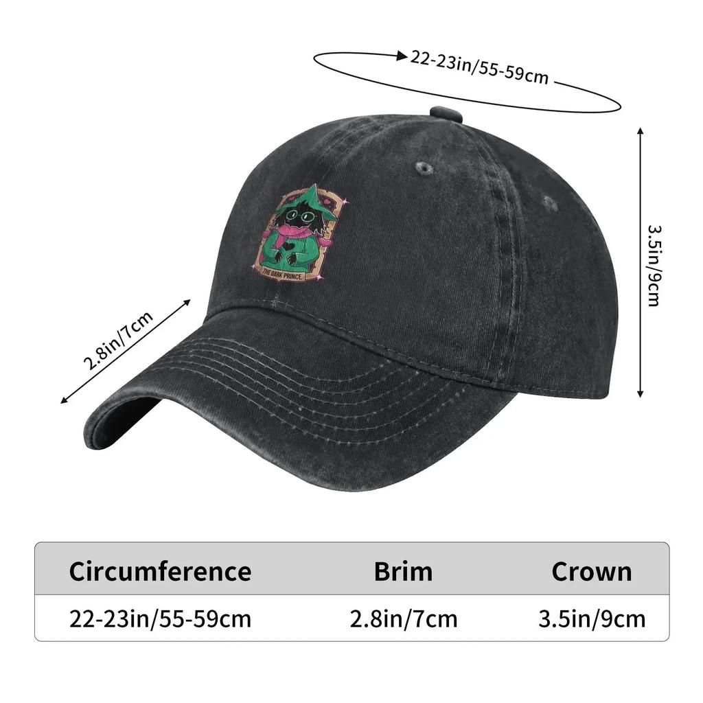 Deltarune Ralsei Der Dunkle Prinz Baseballkappen Retro Used Gewaschen Sonnenkappe Unisex Outdoor-Aktivitäten Verstellbare Hüte Kappe
