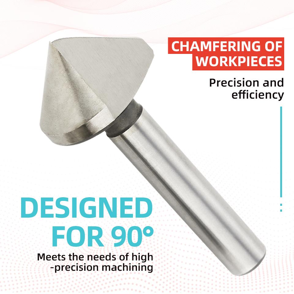 90 Degree 3/1 Flute Countersink Drill Bit Chamfering Cutter 6.3-60mm Tapered Hole Woodworking & Metalworking Machining Tooltool