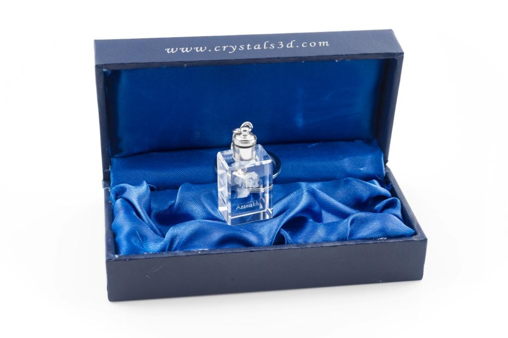 Azawakh, Tuareg Sloughi - Crystal Key Ring with Dog Photo, Illuminated Key Ring, Unique Gift by Art-Dog Brand