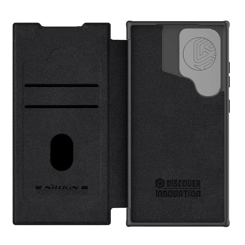 For Samsung Galaxy S24 Ultra Case NILLKIN Leather Qin Prop Leather Case Slide Camera Case For Samsung S24 Plus Flip Cover