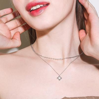 [Aube] Thick Flower Silver Necklace An02