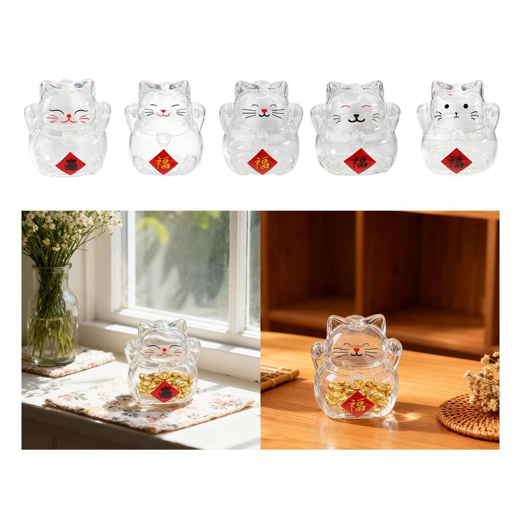 Borosilikat Katzen-Sparschwein Multifunktionales Pädagogisches Geschenk für Kinder 0,39" Öffnung Kompakter Dekorativer Behälter