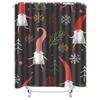 TU Festive Gnome Shower Curtain Christmas Holiday Decor Farmhouse Bathroom Set Holiday Gnomes Pattern Xmas Themed Waterproof Fab