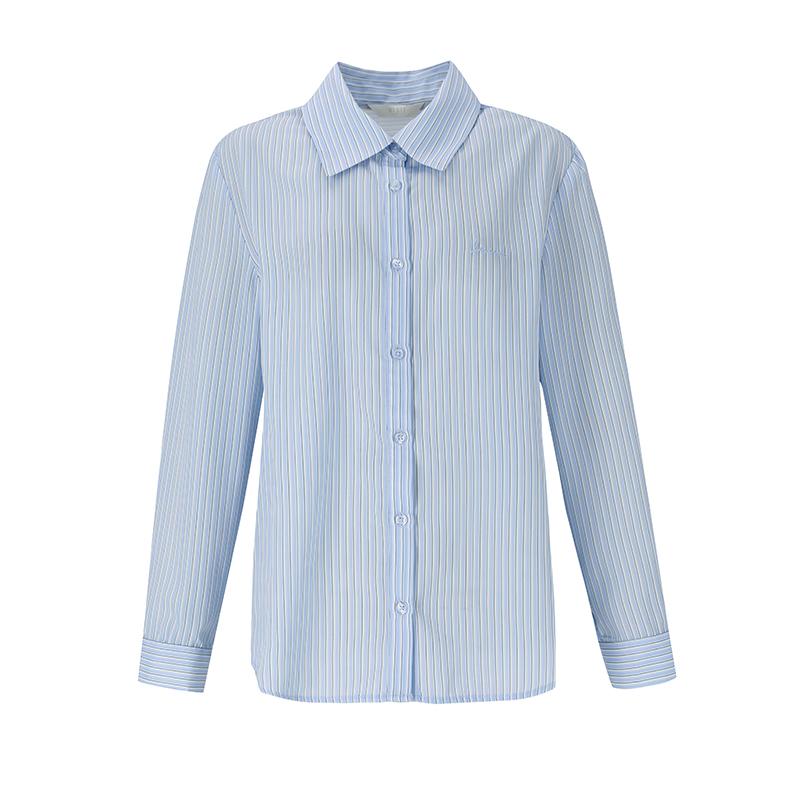 Visit In New York Striped Basic Shirt (Vz3Ls70) Beige(25)/055