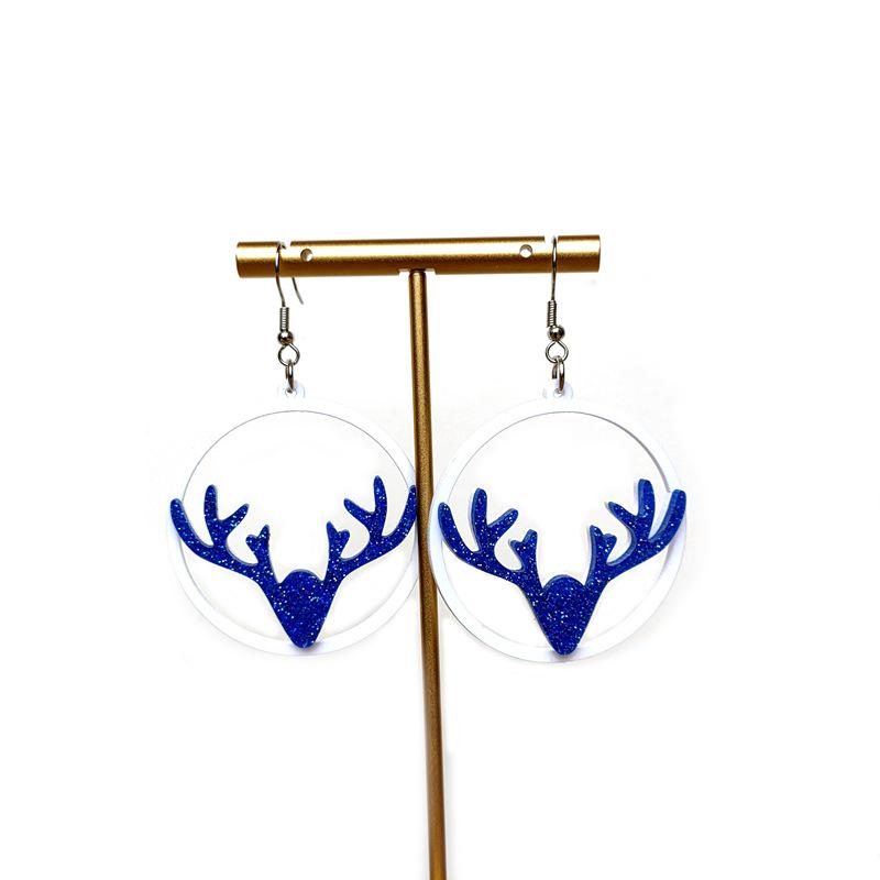 Reindeer Antler Pink Multicolor Geometric Acrylic Dangle Earrings for Women