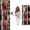 Neck Women V Long Sleeve Bodycon Sexy Dress Ladies Casual Evening Clubwear Party