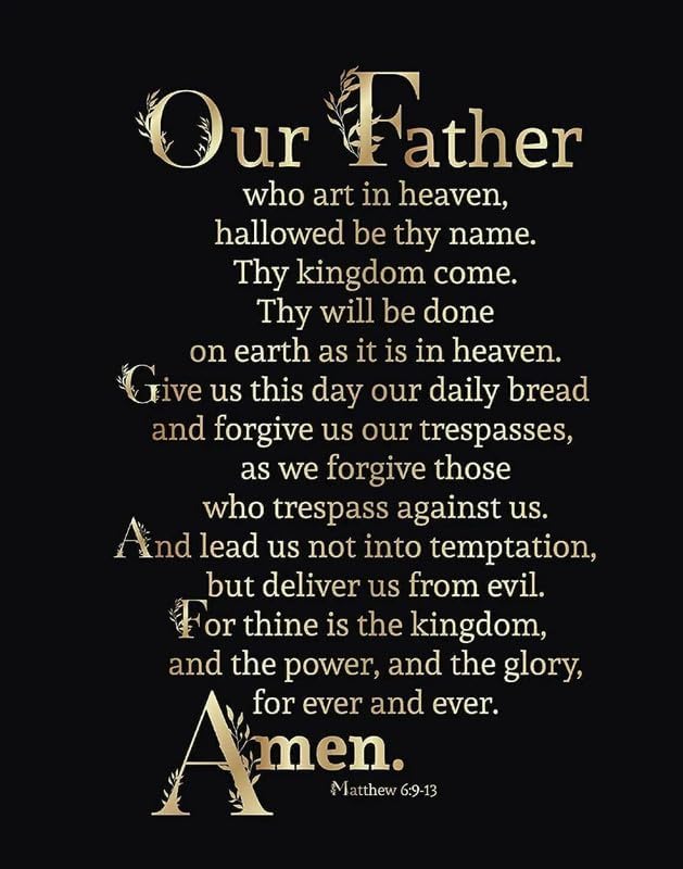 

Funny Jesus Christ LordS Prayer God Father Son Holy Spirit Metal Tin Sign Decoration for Garage Yard Home Outdoor 20x30cm（7.8x11.8inch）