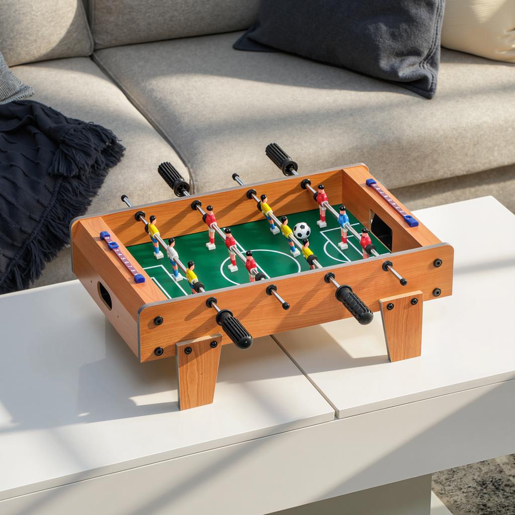 20 in Table-top Football Table with Stainless Steel Rods, Compact Foosball Table for Kids and Adults, All-Inclusive Foosball Game Set for Indoor