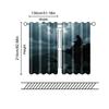 2 Pcs, Filtering Curtains (excluding Rods, Non-movable, Without Batteries) Fishing Enthusiast Skeleton Fish for Use In Bedrooms