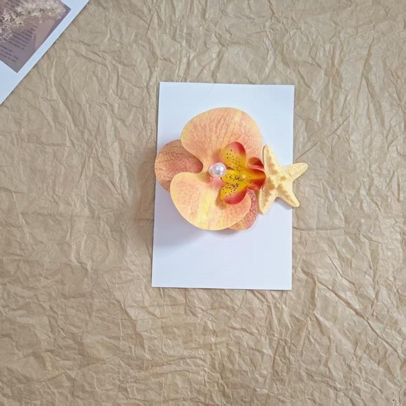 Halaenopsis Starfish Hair Clip Romantic Beach Vacation Hair Barrette Cute Summer Hair Accessory For Women Girls