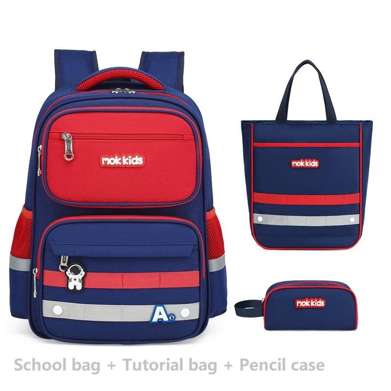 Primary School Students' Three-piece Backpack To Reduce The Load and Protect The Spine