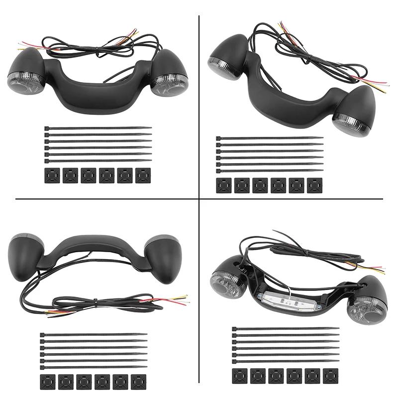 Motorcycle LED Rear Turn Signal Brake Light Bar Light Red/Smoked Lens For Harley Touring Street Glide Road King FLHX 2010-2025