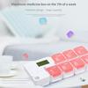 Electronic Pill Organizer Digital Display Moisture-Proof Automatic 7 Days Pill Dispenser Organizer with Reminder Alarm for Vitamins Fish Oil