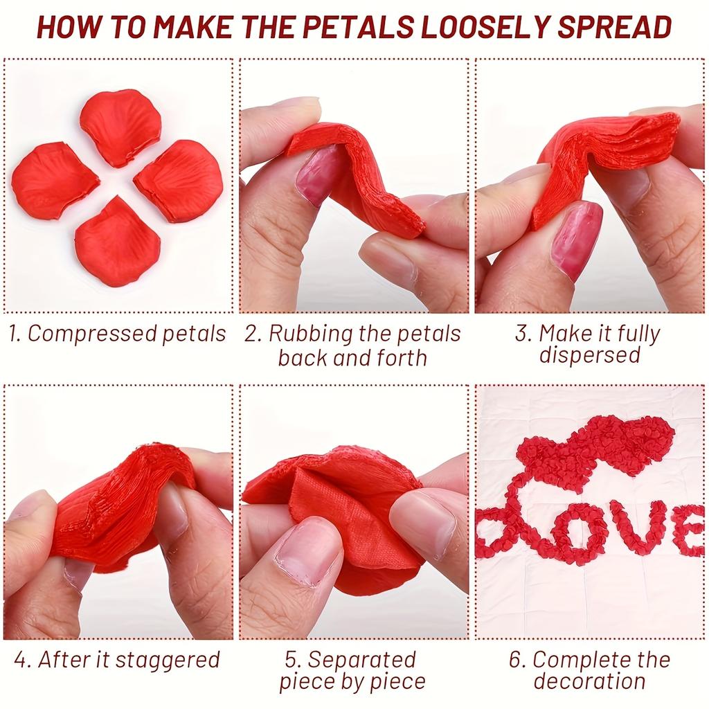 1 pièce 1000 pièces/paquet Pétales de Fleurs Artificielles | Roses de Mariage Roses Artificielles Pour Fiançailles Demande en Mariage Et Saint-Valentin Fabriqués en Plastique