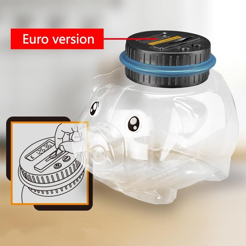 1 Stück Elektronisches Sparschwein Digitale LCD Zählende Münzspardose Eimer Glas Münzaufbewahrungsbox Für USD EURO Geld Geschenke Kind Aufbewahrung